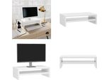 Vidaxl Supporto Per Monitor Bianco Lucido 42X24X13 Cm In Legno - Supporto Per Monitor - Supporto Per Tv - Tavolo Per Tv