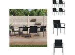 Vidaxl Sedie Da Giardino Con Cuscini 4 Pezzi Nero 56X59X84 Cm Poly Rattan - Sedie Da Giardino