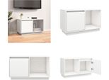 Vidaxl Mobile Tv Bianco 74X35X44 Cm In Pino Massiccio - Mobile Tv - Mobili Tv - Porta Tv - Mobili Tv