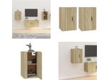 Vidaxl Mobili Tv A Parete 2 Pezzi Rovere Sonoma 40X34,5X60 Cm - Mobile Tv A Parete - Mobili Tv A Parete - Mobile Tv - Console Tv