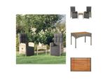 Vidaxl Sedie Relax Da Giardino 2 Pezzi Con Tavolo Grigio In Poly Rattan - Sedie Da Giardino