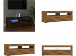 Vidaxl Mobile Tv Con Luci Led Rovere Fumé 120X35X40 Cm - Mobile Tv - Mobili Tv - Mobili Tv - Porta Tv