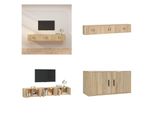 Vidaxl Mobili Tv A Parete 3 Pezzi Rovere Sonoma 80X34,5X40 Cm - Mobile Tv A Parete - Mobili Tv A Parete - Mobile Tv - Console Tv
