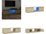 Vidaxl Mobile Tv Con Luci Led Sonoma Rovere 140X40X35,5 Cm - Mobile Tv - Mobili Tv - Mobile Tv Con Led - Mobili Tv