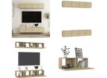Vidaxl Mobili Tv 4 Pezzi Rovere Sonoma 80X30X30 Cm Materiale A Base Di Legno - Mobile Tv - Mobili Tv - Mobile Hifi - Mobili Hifi