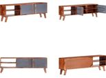 Vidaxl Mobile Tv Grigio 140X30X45 Cm In Palissandro Massello - Mobile Tv - Mobile Tv - Mobili Tv - Mobili Tv - Credenza