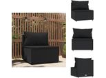 Vidaxl Divano Da Centro Giardino Con Cuscini In Poly Rattan Nero - Divani Da Giardino