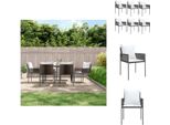 Vidaxl Sedie Da Giardino Con Cuscini 6 Pz. Marrone 54X61X83 Cm Poly Rattan - Sedie Da Giardino