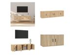 Vidaxl Set Di Mobili Tv 3 Pezzi In Legno Di Quercia Sonoma - Set Di Mobili Tv - Mobile Tv - Mobile Tv - Supporto Tv