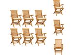 Vidaxl Sedie Da Giardino Con Cuscini Crema 6 Pz. Legno Massiccio Teak - Sedie Da Giardino