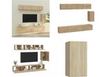 Vidaxl Set Di Mobili Tv 6 Pezzi In Legno Di Quercia Sonoma - Mobile Tv - Mobili Tv - Mobili Tv - Mobili Tv