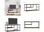 Mobile Tv Vidaxl Rovere Fumé 103X38X46,5 Cm Materiale A Base Di Legno E Acciaio - Mobile Tv - Mobili Tv - Porta Tv - Mobili Tv