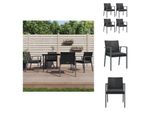 Vidaxl Sedie Da Giardino Con Cuscini 4 Pezzi Nero 56,5X57X83Cm Poly Rattan - Sedie Da Giardino