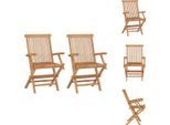 Vidaxl Sedie Da Giardino Pieghevoli 2 Pz. Legno Massiccio Teak - Sedie Da Giardino