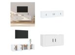 Vidaxl Set Di Mobili Tv 3 Pezzi In Legno Bianco - Set Di Mobili Tv - Mobile Tv - Mobile Tv - Porta Tv