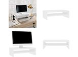 Vidaxl Supporto Per Monitor Bianco 42X24X13 Cm In Legno - Supporto Per Monitor - Supporto Per Monitor - Supporto Tv - Tavolo Tv