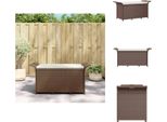 Vidaxl Panca Da Giardino Con Cuscini Marrone 116X46X57 Cm In Poly Rattan - Panche Da Giardino