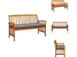 Vidaxl Panca Da Giardino Con Cuscino 147 Cm In Legno Massiccio Di Acacia - Panche Da Giardino