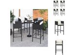 Vidaxl Sgabelli Da Bar 4 Pezzi Con Cuscini In Poly Rattan Nero - Sedie Da Giardino