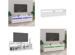 Vidaxl Mobili Tv 2 Pezzi Con Luci Led Bianche 75X35X40 Cm - Mobile Tv - Mobili Tv - Mobili Tv - Porta Tv