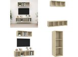 Vidaxl Set Di Mobili Tv 2 Pezzi In Legno Di Quercia Sonoma - Set Di Mobili Tv - Set Di Mobili Tv - Set Di Mobili Tv Sospesi - Set Di Mobili Tv Sospesi