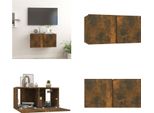 Vidaxl Mobile Tv A Parete In Rovere Fumé 60X30X30 Cm - Mobile Tv A Parete - Mobile Tv - Mobile Tv - Mobili Tv