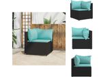 Vidaxl Divano Da Giardino Angolare Con Cuscini In Poly Rattan Nero - Divani Da Giardino