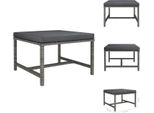 Vidaxl Sgabello Modulare Con Cuscino In Polirattan Grigio - Elementi Per Divani Da Giardino