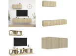 Vidaxl Mobili Tv 3 Pezzi In Legno Di Quercia Sonoma - Mobile Tv - Mobili Tv - Mobili Tv Sospesi - Mobili Tv Sospesi