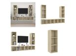 Vidaxl Mobili Tv A Parete 4 Pezzi In Legno Di Quercia Sonoma - Mobile Tv - Mobili Tv - Mobili Tv Sospesi - Mobili Tv Sospesi