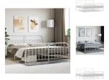 Vidaxl Struttura Letto Con Testiera E Pediera In Metallo Bianco 200X200 Cm - Letti E Strutture Letto