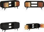 Vidaxl Mobile Tv 110X30X45 Cm In Legno Massiccio Antico - Mobile Tv - Mobile Tv - Mobile Tv In Legno - Mobili Tv In Legno