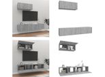 Vidaxl Set Di Mobili Tv 3 Pezzi Grigio Sonoma In Legno - Set Di Mobili Tv - Set Di Mobili Tv - Parete Attrezzata - Parete Attrezzata