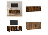 Vidaxl Set Di 2 Mobili Tv In Legno Di Quercia Affumicato - Set Di Mobili Tv - Mobile Tv - Mobile Tv - Supporto Tv