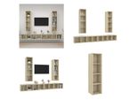 Vidaxl Mobili Tv A Parete 4 Pezzi In Legno Di Quercia Sonoma - Mobile Tv - Mobili Tv - Mobili Tv Sospesi - Mobili Tv Sospesi