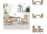 Vidaxl Set Da Pranzo Da Giardino 3 Pezzi Con Cuscini Beige Poly Rattan - Sedie Da Giardino