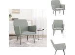 Vidaxl Poltrona Grigio Chiaro 62X79X79 Cm In Velluto - Poltrona