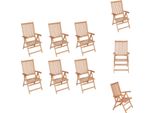 Vidaxl Sedie Da Giardino Regolabili 6 Pz. Legno Massiccio Di Teak - Sedie Da Giardino