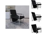 Vidaxl Poltrona Con Piedi Cromati In Pelle Finta Nera - Poltrona