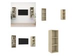 Vidaxl Mobili Tv A Parete 2 Pezzi In Legno Di Quercia Sonoma - Mobile Tv - Mobili Tv - Mobili Tv Sospesi - Mobili Tv Sospesi