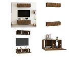 Vidaxl Mobili Tv A Parete 4 Pz. Rovere Affumicato 60X30X30 Cm Materiale A Base Di Legno - Pensile Tv - Pensili Tv - Mobile Tv - Mobili Tv