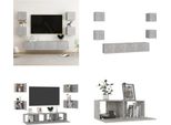 Vidaxl Set Di 6 Pezzi Di Mobili Tv In Cemento Grigio A Base Di Legno - Mobile Tv - Mobile Tv - Mobile Hifi - Mobile Hifi
