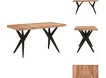 Vidaxl Tavolo Da Pranzo Nero 140X70X76 Cm In Legno Massiccio Di Acacia - Tavoli Da Pranzo