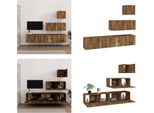 Vidaxl Set Di Mobili Tv 4 Pezzi In Rovere Fumé - Set Di Mobili Tv - Mobile Tv - Mobile Tv - Parete Tv