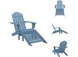 Vidaxl Sedia Da Giardino Adirondack Con Poggiapiedi In Legno Massiccio Di Abete Blu - Sedie Da Giardino