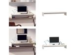 Vidaxl Supporto Per Monitor Bianco 100X27X15 Cm In Legno Di Pino Massiccio - Supporto Per Monitor - Piano Di Lavoro - Alzata Per Monitor - Alzata Per Monitor