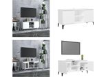 Vidaxl Mobile Tv Con Gambe In Metallo Bianco 103,5X35X50 Cm - Mobile Tv - Mobili Tv - Credenza - Credenze
