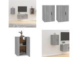 Vidaxl Mobili Tv A Parete 2 Pz. Grigio Sonoma 40X34,5X60 Cm - Mobile Tv A Parete - Mobile Tv A Parete - Mobile Tv - Console Tv