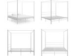 Vidaxl Letto A Baldacchino In Metallo Bianco 180X200 Cm - Struttura Letto - Struttura Letto In Metallo - Letto - Letti