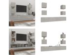 Vidaxl Set Di Mobili Tv 6 Pezzi In Legno Grigio Cemento - Set Di Mobili Tv - Set Di Mobili Tv - Parete Attrezzata - Parete Attrezzata